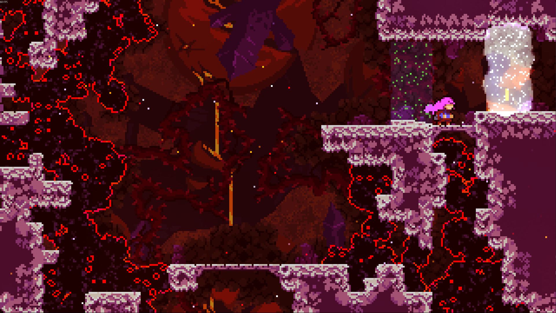 First Room of Subterranean Exploration where madeline has just passed through the third and final dash swap field